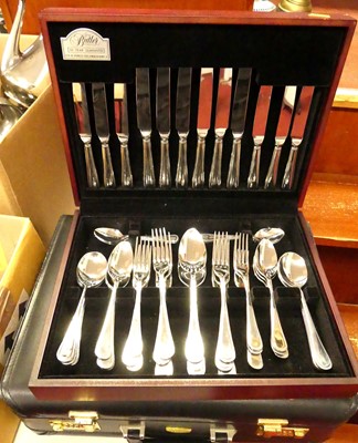 Lot 359 - A George Butler canteen of silver plated...