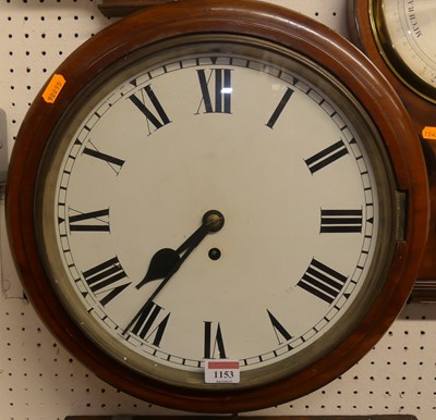 Lot 1153 - A Victorian mahogany circular wall clock,...