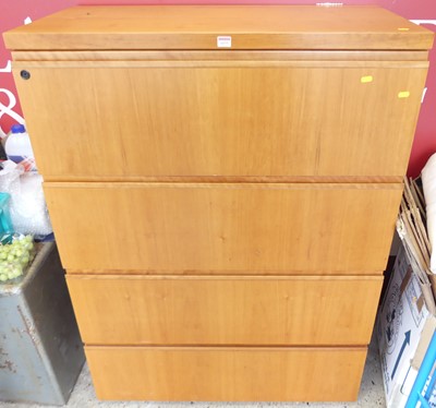 Lot 1155 - A contemporary cherrywood four-drawer office...