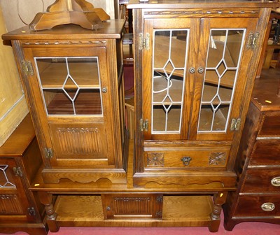 Lot 1181 - Old Charm oak furniture, to include; three...