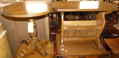 Lot 1182 - An Old Charm oak circular pedestal occasional...