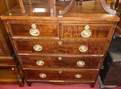 Lot 1184 - A 19th century mahogany and Greek key...