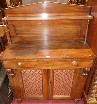 Lot 1189 - A William IV mahogany ledgeback chiffonier,...