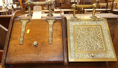 Lot 1190 - A late Victorian walnut and brass coal...