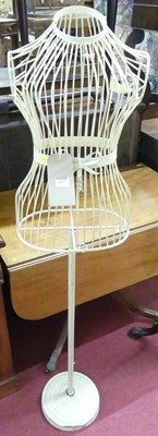 Lot 1197 - A contemporary cream painted wirework shop...