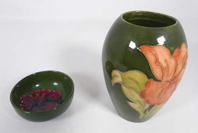 Lot 277 - A Moorcroft Coral Hibiscus pattern vase, of...