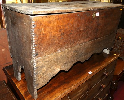 Lot 1208 - An 18th century provincial boarded oak and...