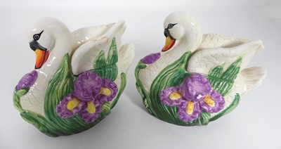 Lot 283 - A pair of novelty vases and covers, each in...