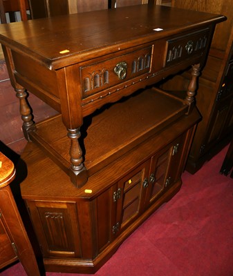 Lot 1214 - An Old Charm oak two-drawer two-tier coffee...