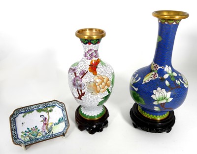 Lot 316 - A contemporary Chinese cloisonne enamel vase...