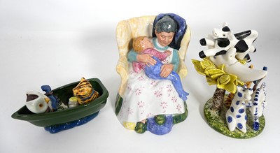 Lot 346 - A Royal Doulton pottery figure 'Sweet Dreams';...