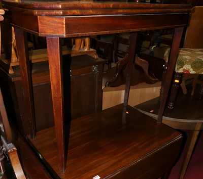 Lot 1231 - A Regency mahogany fold-over tea table, having...