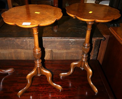 Lot 1242 - A pair of walnut and figured walnut lobed...