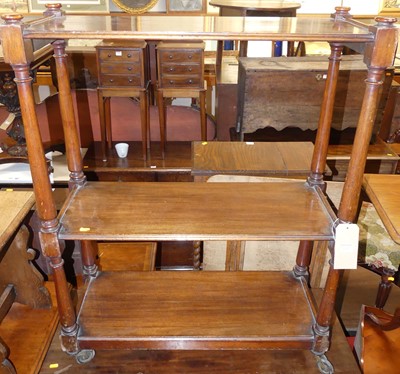 Lot 1247 - A Victorian mahogany three-tier whatnot,...