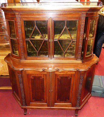 Lot 1268 - An Edwardian mahogany and inlaid side cabinet,...