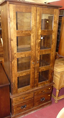 Lot 1271 - A contemporary hardwood double door glazed...