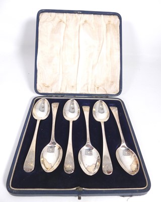 Lot 396 - A set of six Victorian silver teaspoons, in...