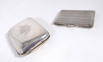 Lot 405 - A George V silver pocket cigarette case, of...