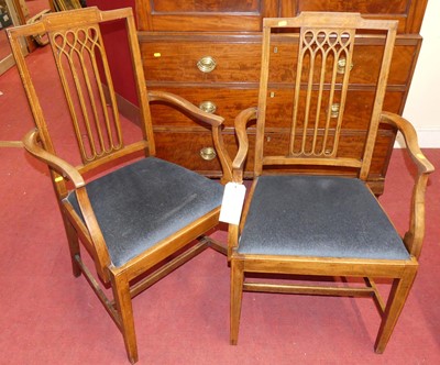 Lot 1359 - A pair of Edwardian mahogany and inlaid open...