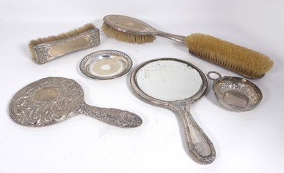 Lot 402 - A collection of silver-clad dressing table...