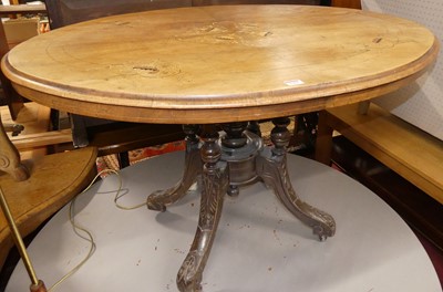 Lot 1302 - A mid-Victorian figured walnut and floral...