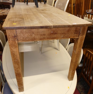 Lot 1312 - A vintage pale oak topped and beech long...