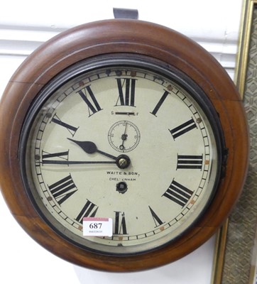 Lot 687 - A mahogany cased wall clock by Waite & Son,...