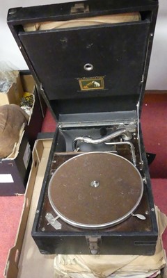 Lot 720 - A HMV gramophone and various 78s to include...