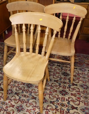 Lot 1320 - A set of five contemporary beech stickback...