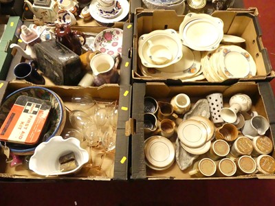 Lot 645 - Four boxes of ceramics to include studio...