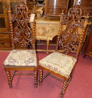 Lot 1325 - A pair of mid-19th century rosewood hall...