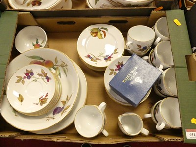 Lot 651 - Four boxes of Royal Worcester Evesham pattern...