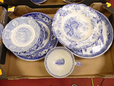 Lot 653 - 4 boxes of blue & white ceramics, mainly...