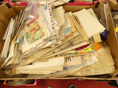 Lot 659 - Two boxes of ephemera to include greetings...