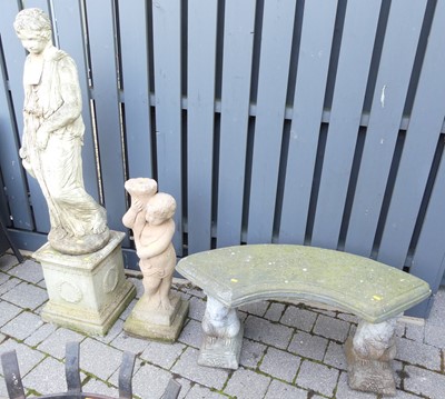 Lot 1416 - A reconstituted garden figural statue of a...