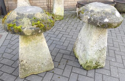 Lot 1432 - Two 19th century Wiltshire staddle stones, the...