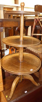 Lot 1359 - A mahogany circular three-tier dumb waiter,...