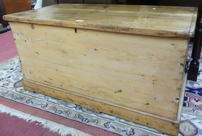 Lot 1392 - A Victorian pine hinge topped tool chest,...