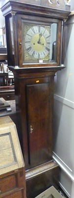 Lot 1396 - A circa 1800 provincial oak longcase clock,...