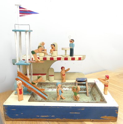 Lot 626 - An early 20th century wooden model of a lido...