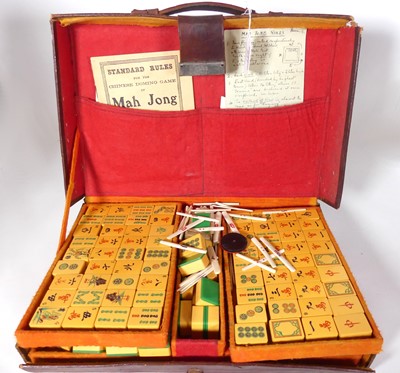 Lot 627 - A Mah Jong set in fitted leather case