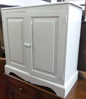 Lot 1398 - A modern pine and later painted double door...