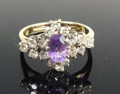 Lot 439 - A contemporary 9ct gold amethyst and diamond...