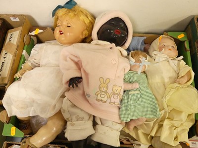 Lot 504 - A collection of 20th century dolls to include...