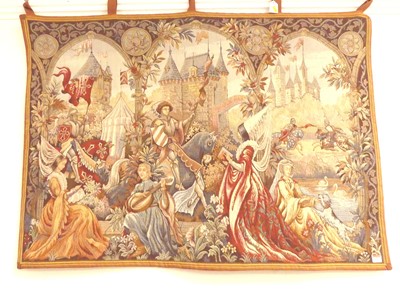 Lot 521 - A contemporary French wool and cotton tapestry,...