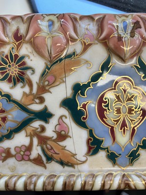 Lot 29 - Zsolnay Pecs - a rectangular ceramic framed...