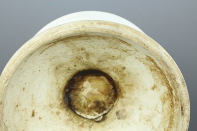 Lot 2023 - A pair of Chinese blue and white candle stands,...