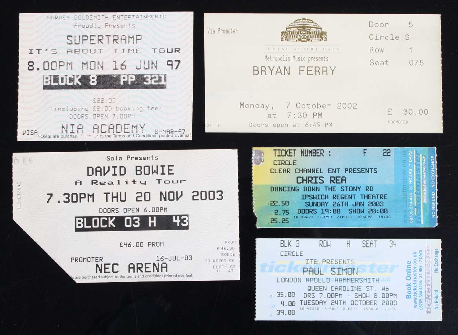Lot 707 - A collection of concert ticket stubs to...