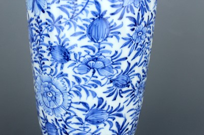 Lot 2037 - A Chinese blue and white tall beaker vase,...
