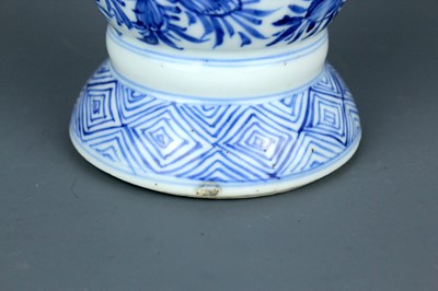 Lot 2037 - A Chinese blue and white tall beaker vase,...